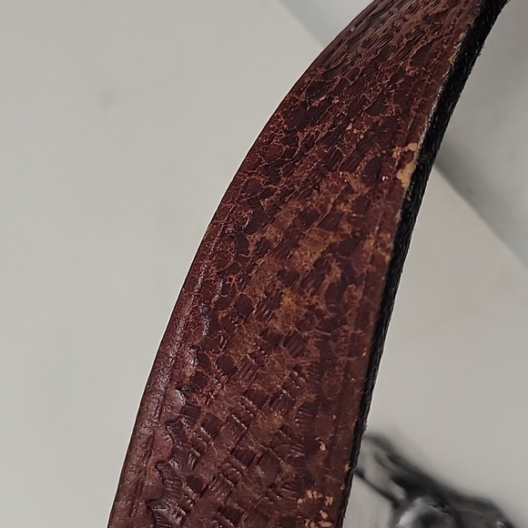 Vintage Railroad Steam Engine Train figural scenic pewter belt with metal buckle - Picture 10 of 10